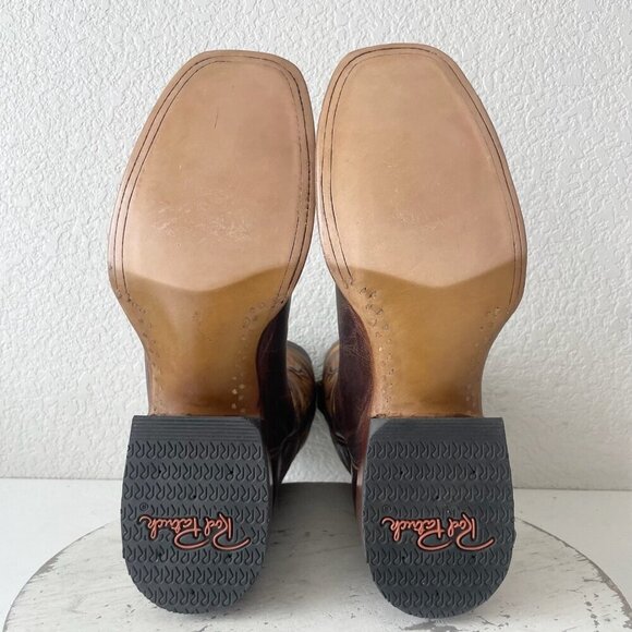 Rod Patrick Mens Cowboy Boots 8.5B Perro Loco Brown Leather Western Square Toe - Picture 9 of 14